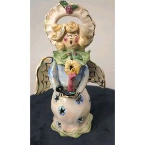 2000 Blue Sky Clayworks‎ Heather Goldminc Christmas Angel Caroler Votive Holder